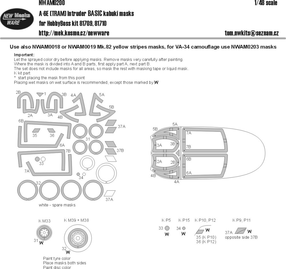 1/48 Mask A-6E (TRAM) Intruder BASIC (HOBBYB)