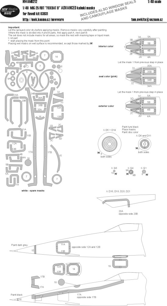 1/48 Mask MiG-25 RBT Foxbat B ADVANCED (REV)