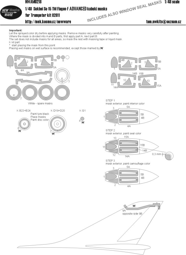 1/48 Mask Su-15 TM Flagon-F ADVANCED (TRUMP 02811)