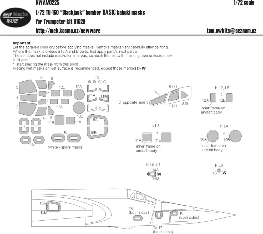 1/72 Mask Tu-160 'Blackjack' bomber BASIC (TRUMP)