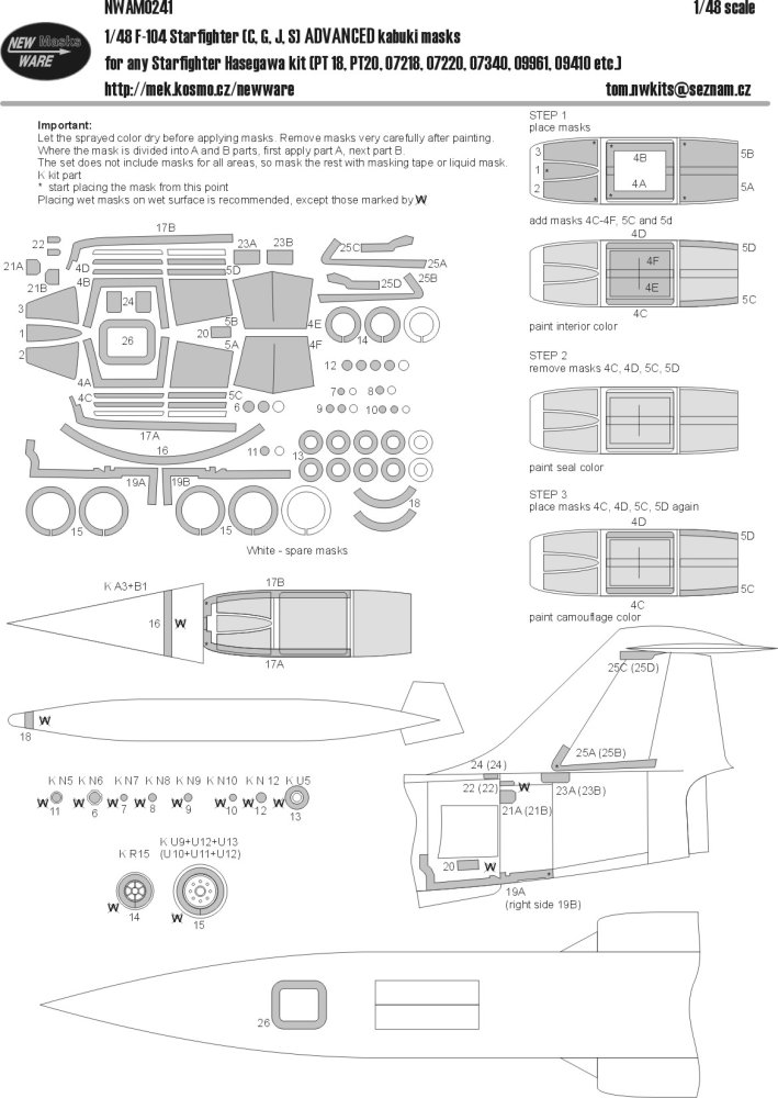 1/48 Mask F-104 Starfighter C,G,J,S ADVANCED (HAS)