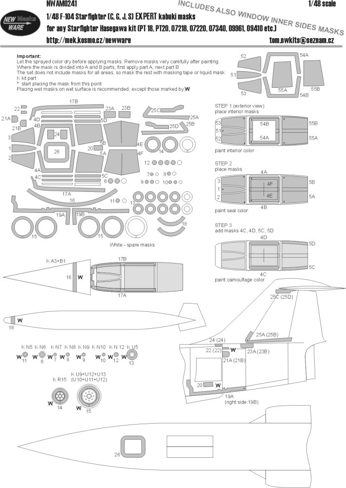 1/48 Mask F-104 Starfighter C,G,J,S EXPERT (HAS)