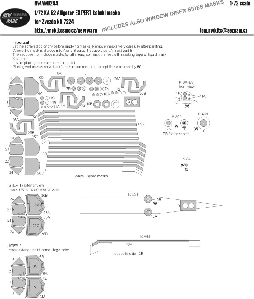 1/72 Mask Ka-52 Alligator EXPERT (ZVE 7224)