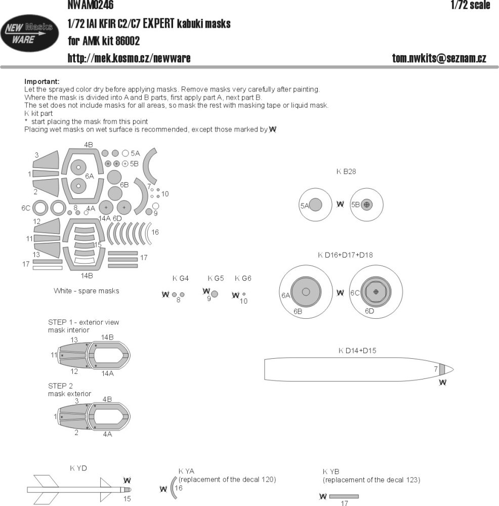 1/72 Mask IAI KFIR C2/C7 EXPERT (AMK 86002)