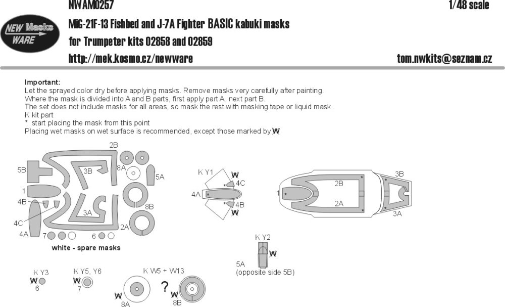 1/48 Mask MiG-21F-13 & J-7A Fighter BASIC (TRUMP)