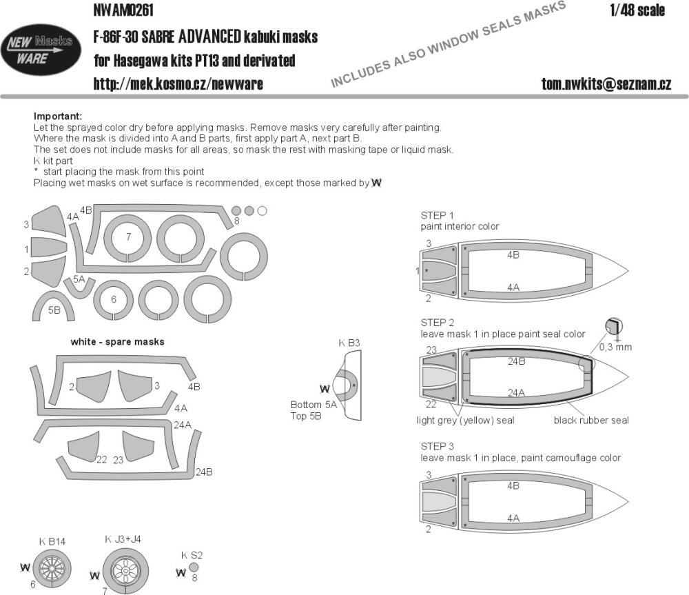 1/48 Mask F86F-30 Sabre ADVANCED (HAS PT13)