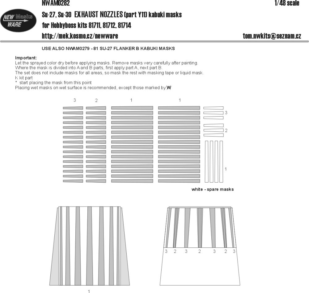 1/48 Mask Su-27, Su-30 EXHAUST NOZZLES (HOBBYB)