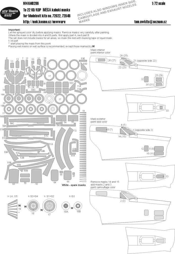 1/72 Mask Tu-22KD/KDP MEGA (MSVIT 72022/46)