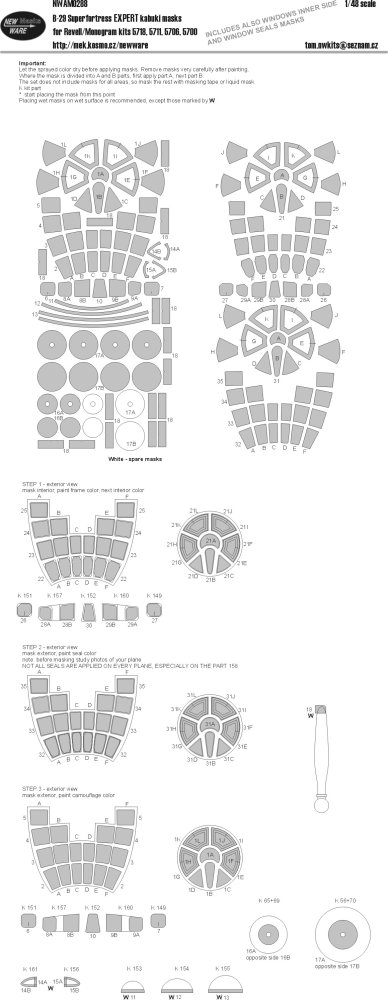 1/48 Mask B-29 Superfortress EXPERT (REV/MONO)