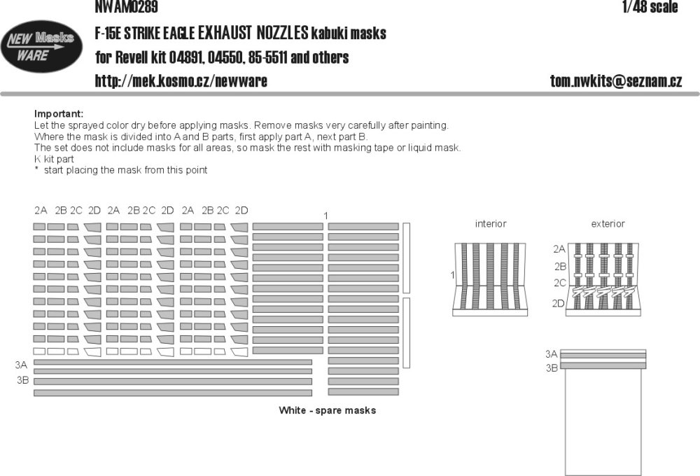 1/48 Mask F-15E Strike Eagle EXHAUST NOZZLES (REV)