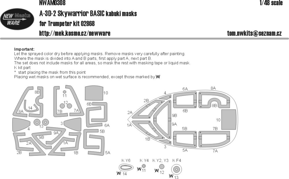 1/48 Mask A-3D-2 Skywarrior BASIC (TRUMP 02868)