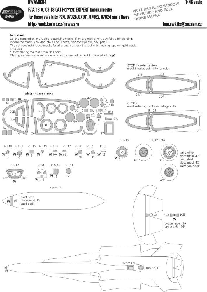 1/48 Mask F/A-18 A, CF-18(A) Hornet EXPERT (HAS)