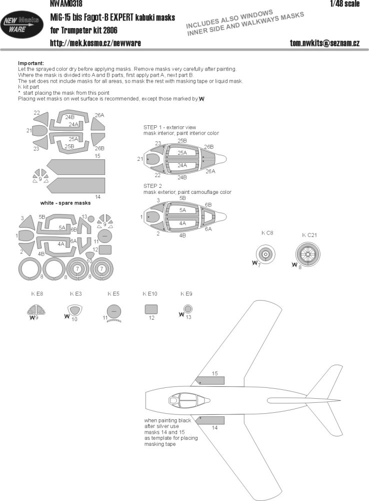 1/48 Mask MiG-15 bis Fagot-B EXPERT (TRUMP 2806)