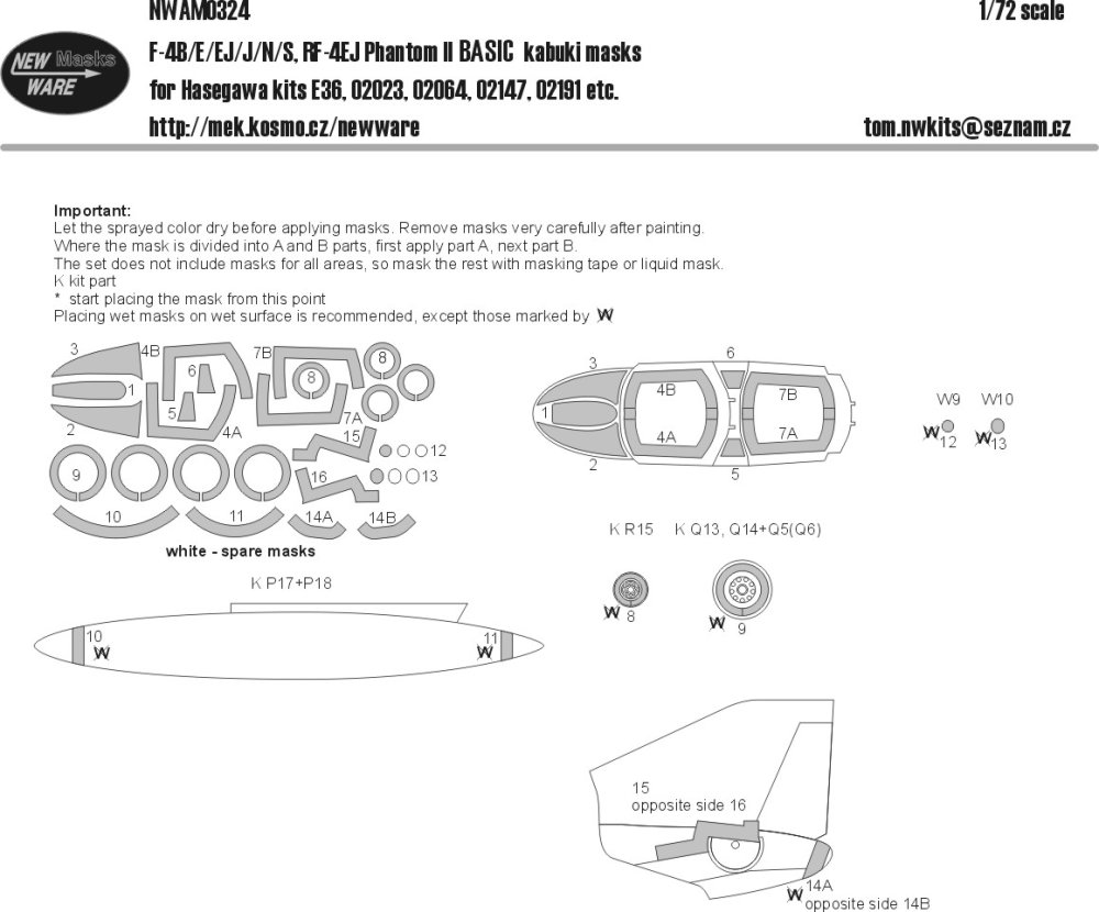 1/72 Mask F-4B/E/EJ/J/N/S, RF-4EJ BASIC (HAS)