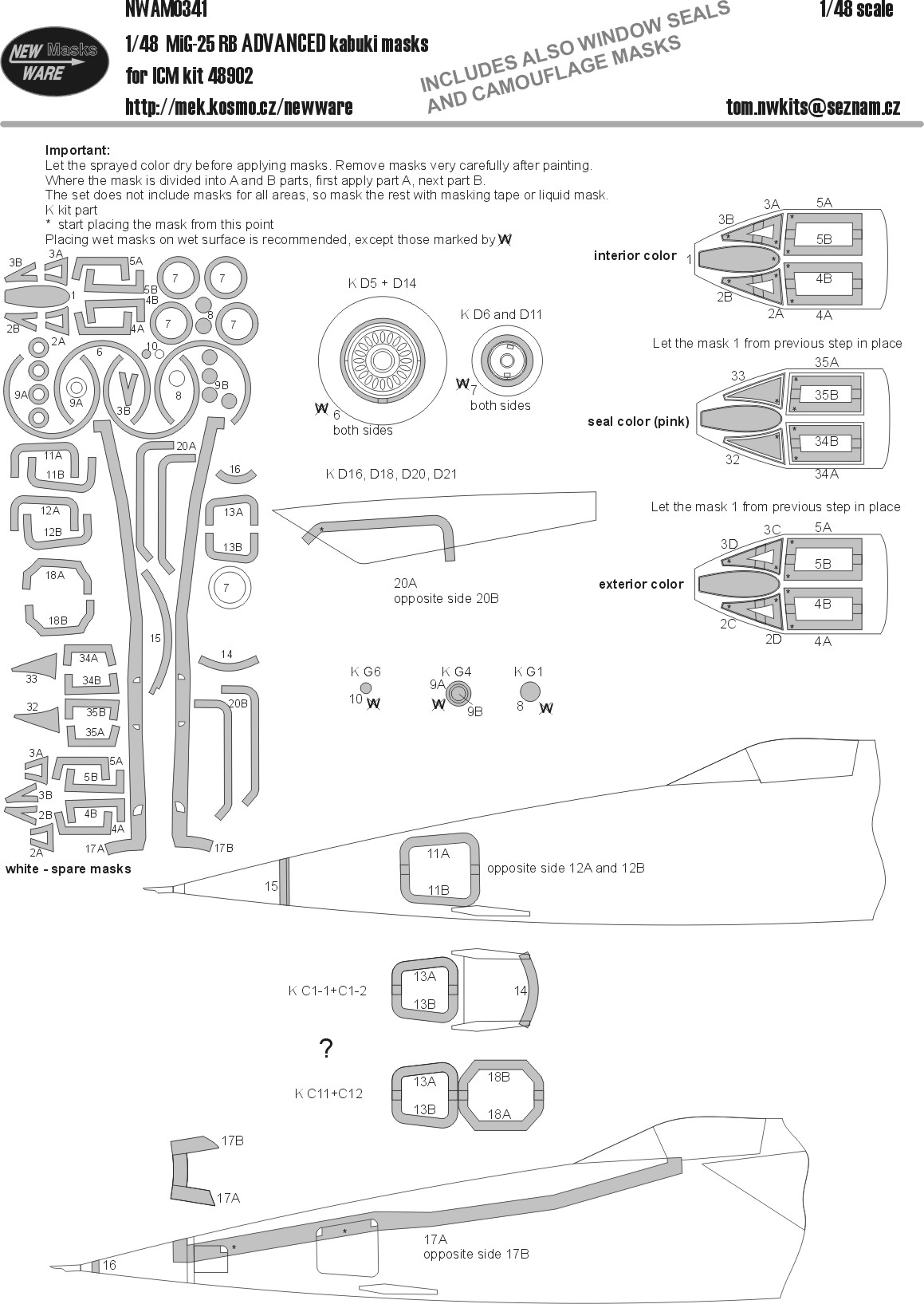 1/48 Mask MiG-25 RB ADVANCED (ICM 48902)