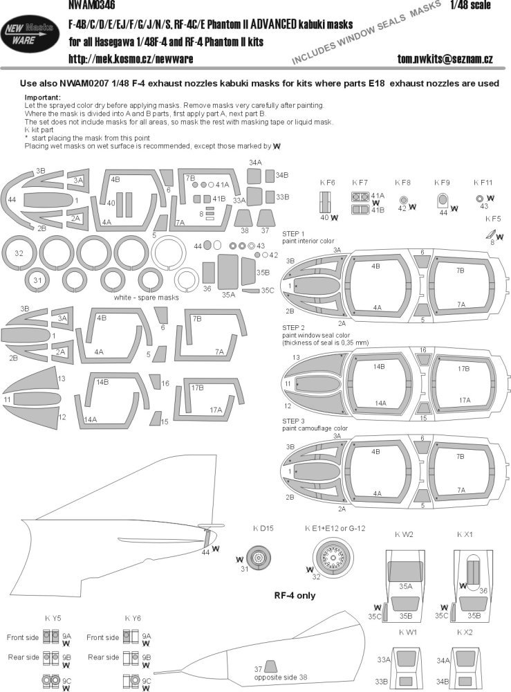 1/48 Mask for F-4 & RF-4 Phantom II ADVANCED (HAS)