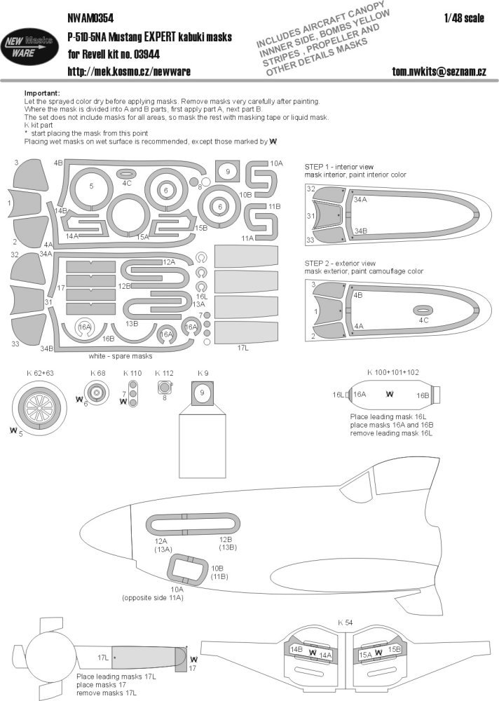 1/48 Mask P-51D-5NA Mustang EXPERT (REV 03944)