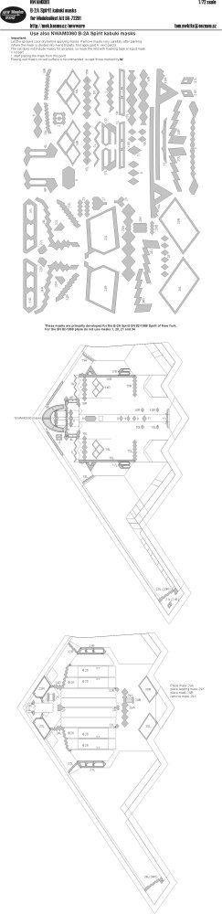 1/72 Mask B-2A Spirit RAM PANELS (MODELCOLLECT)