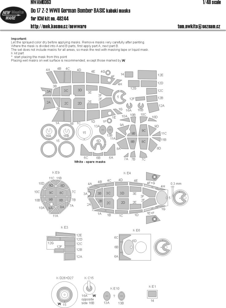 1/48 Mask Do17 Z-2 BASIC (ICM 48244)