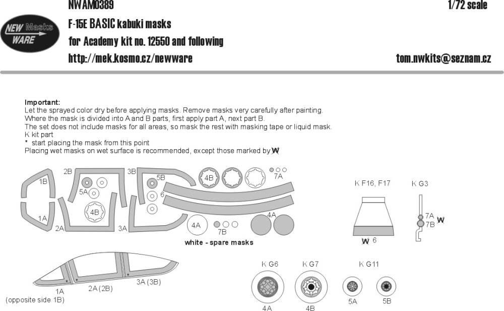 1/72 Mask F-15E BASIC (ACAD 12550)