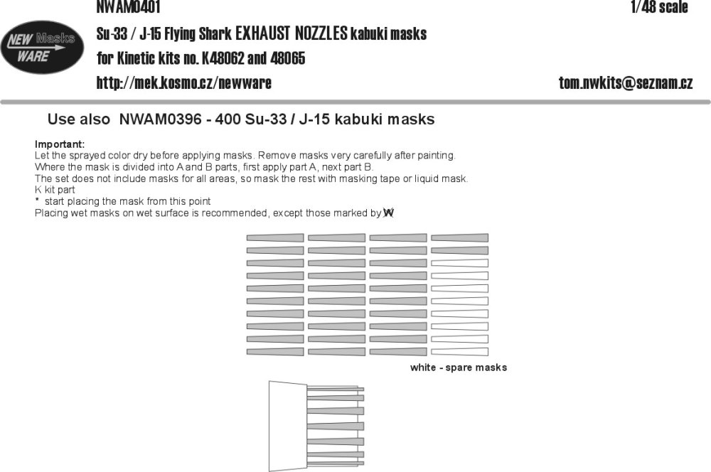 1/48 Mask Su-33 & J-15 Flying Shark EXH.NOZZLES