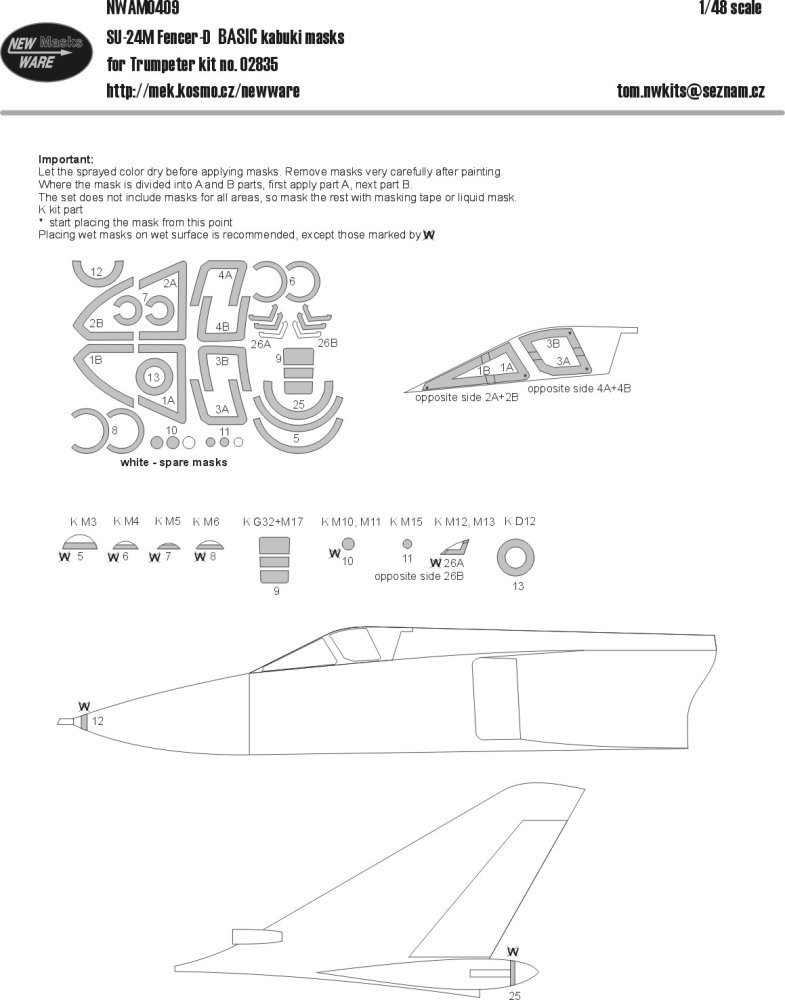 1/48 Mask Su-24M Fencer-D BASIC (TRUMP 02835)