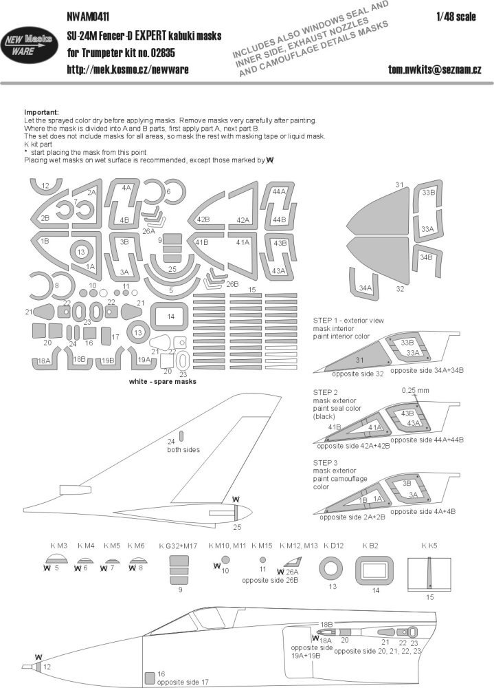 1/48 Mask Su-24M Fencer-D EXPERT (TRUMP 02835)