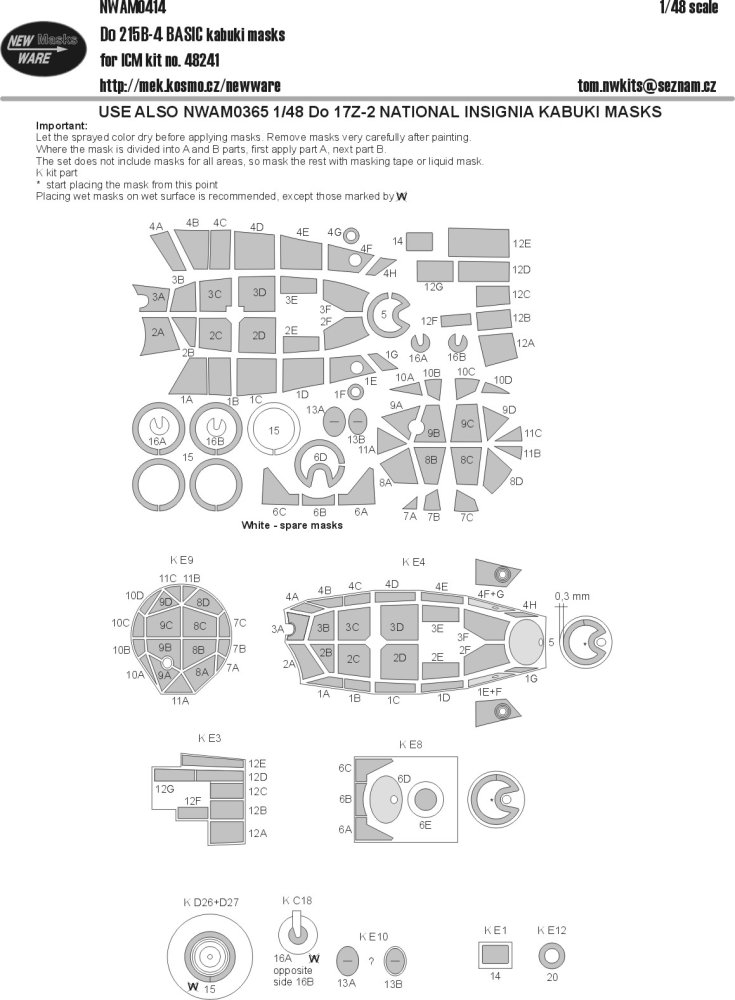 1/48 Mask Dornier Do 215B-4 BASIC (ICM 48241)