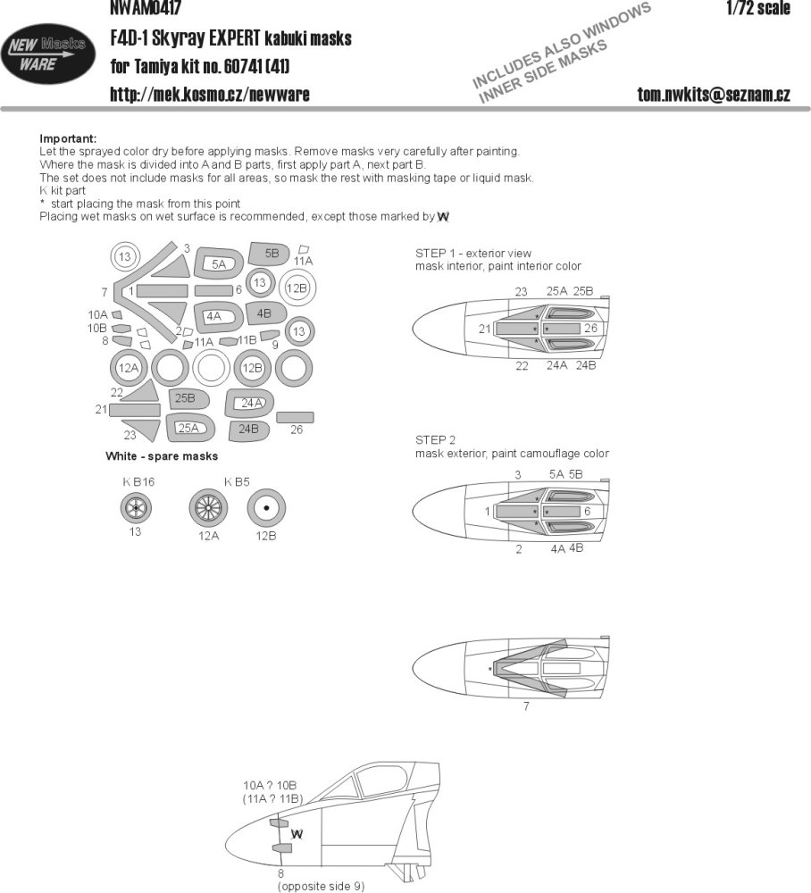 1/72 Mask F4D-1 Skyray EXPERT (TAM 60741)