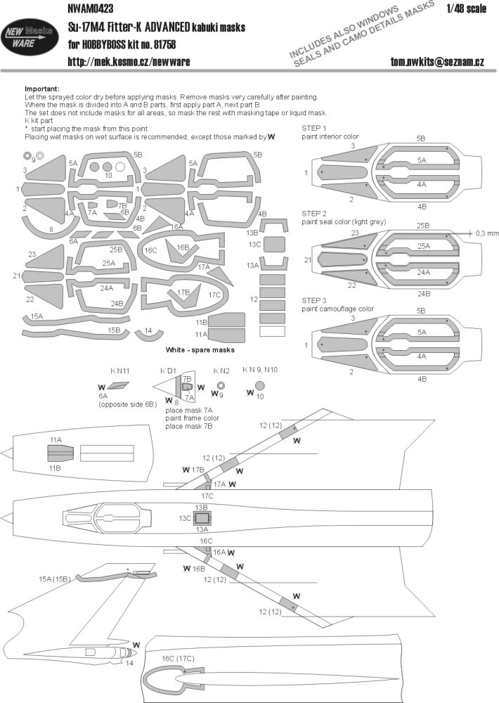 1/48 Mask Su-17M4 Fitter-K ADVANCED (HOBBYB 81758)