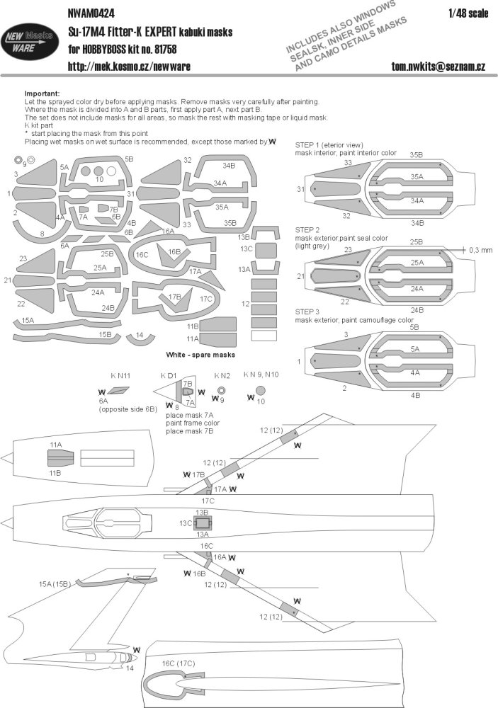 1/48 Mask Su-17M4 Fitter-K EXPERT (HOBBYB 81758)