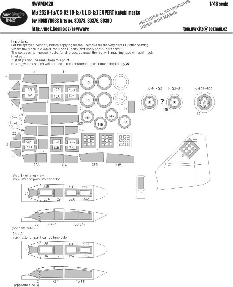 1/48 Mask Me 262B-1a/CS-92 EXPERT (HOBBYB)