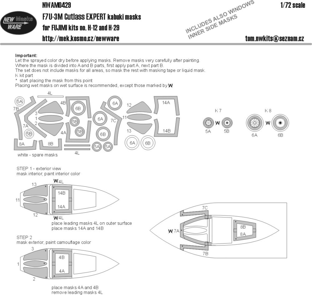 1/72 Mask F7U-3M Cutlass EXPERT (FUJI H-12/H-29)