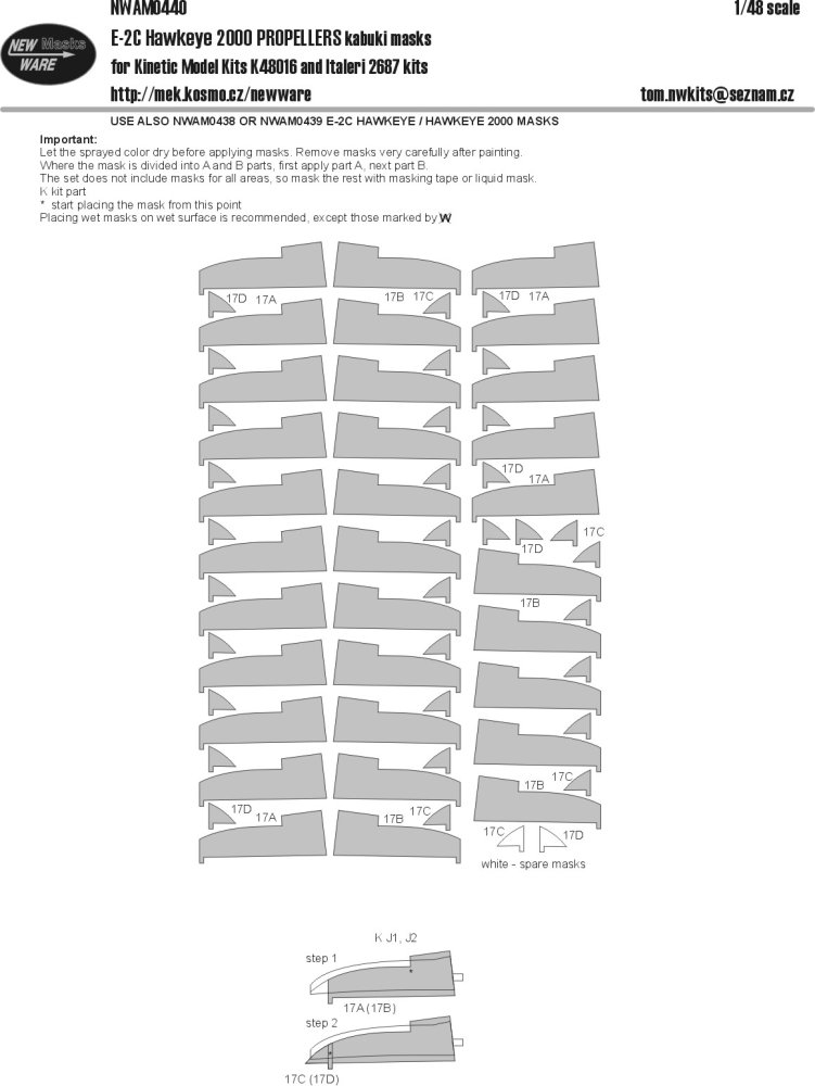 1/48 Mask E-2C Hawkeye 2000 PROPELLERS (KINETIC)