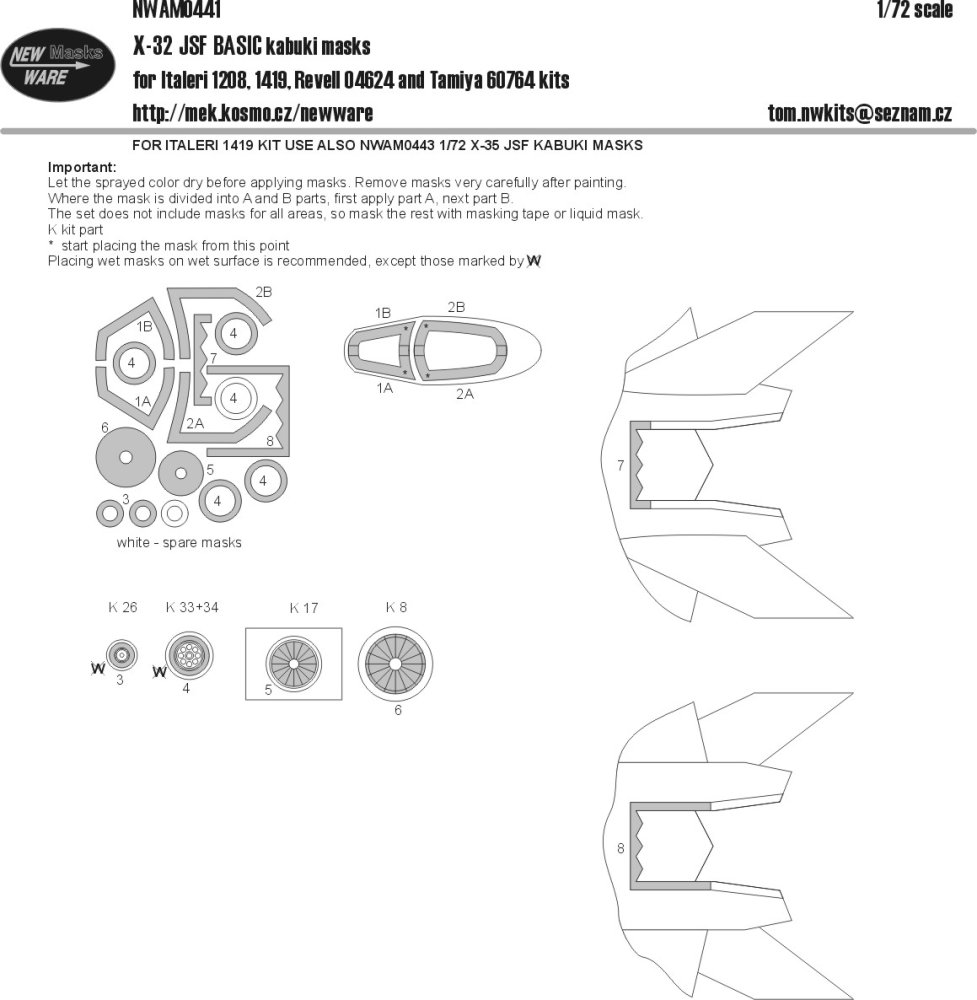 1/72 Mask X-32 JSF BASIC (ITAL/REV/TAM)