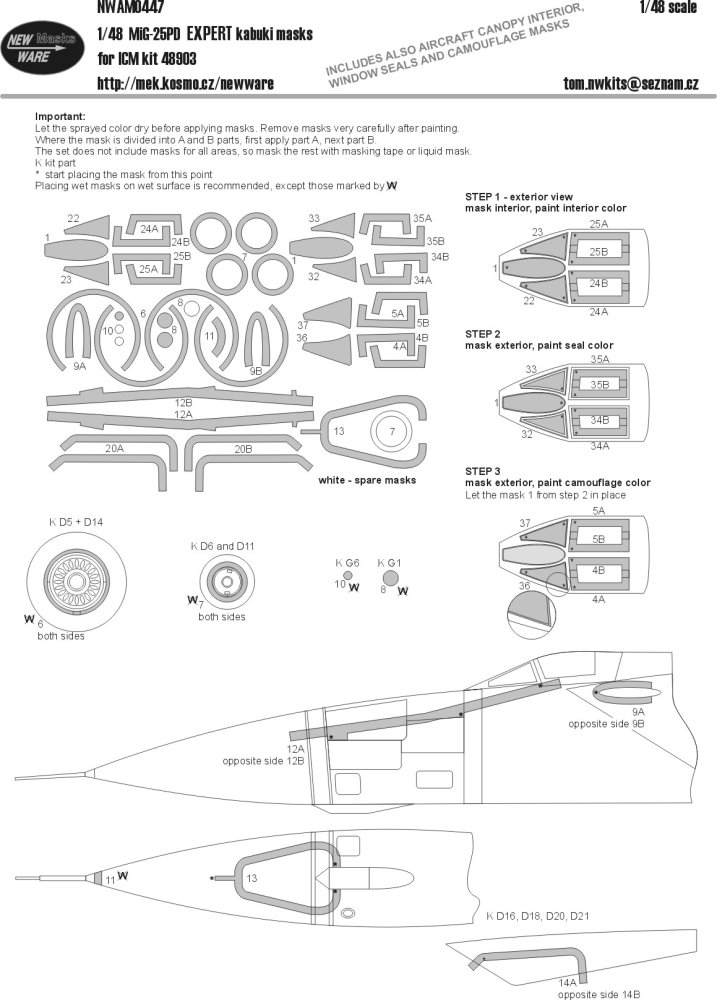 1/48 Mask MiG-25PD EXPERT (ICM 48903)