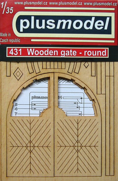 1/35 Wooden gate - round (laser cut wood)