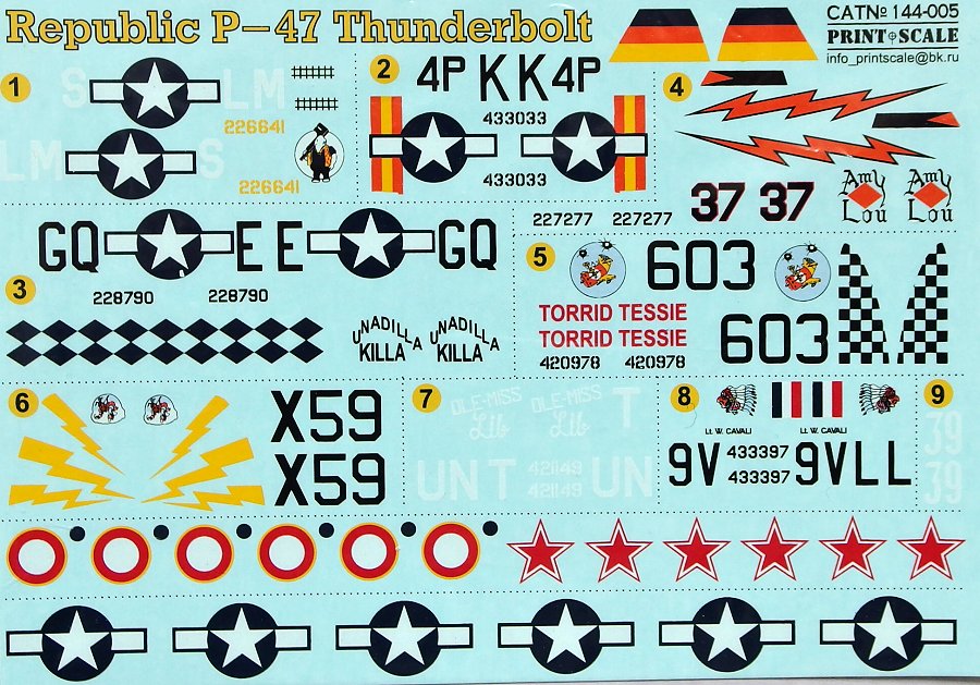 1/144 Republic P-47 Thunderbolt (wet decal)