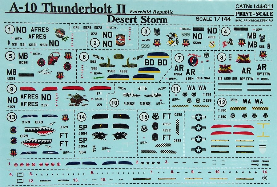 1/144 A-10 Thunderbolt II (wet decals)