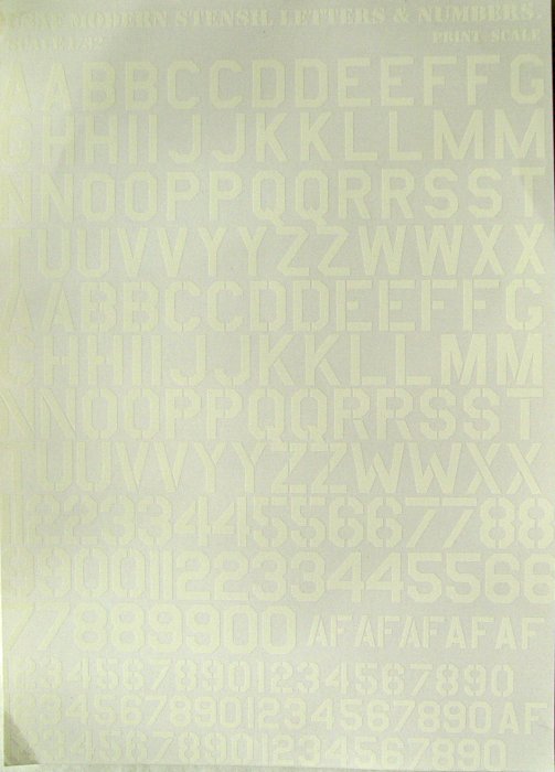 1/32 USAF modern stencil letters&numbers (WHITE)