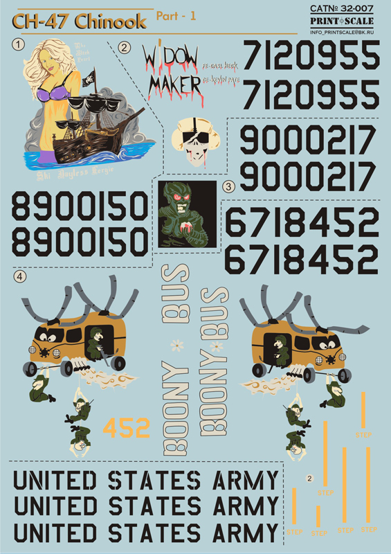 1/32 CH-47 Chinook (decals incl. stencils) Part 1