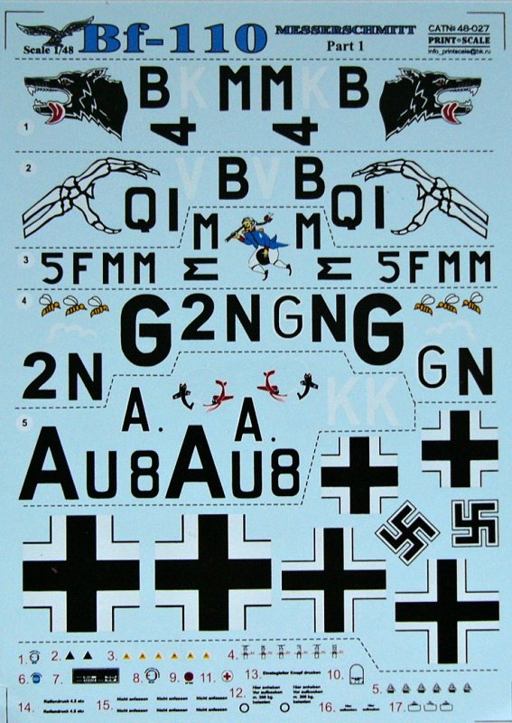 1/48 Messerschmitt Bf-110 Part 1 (wet decals)