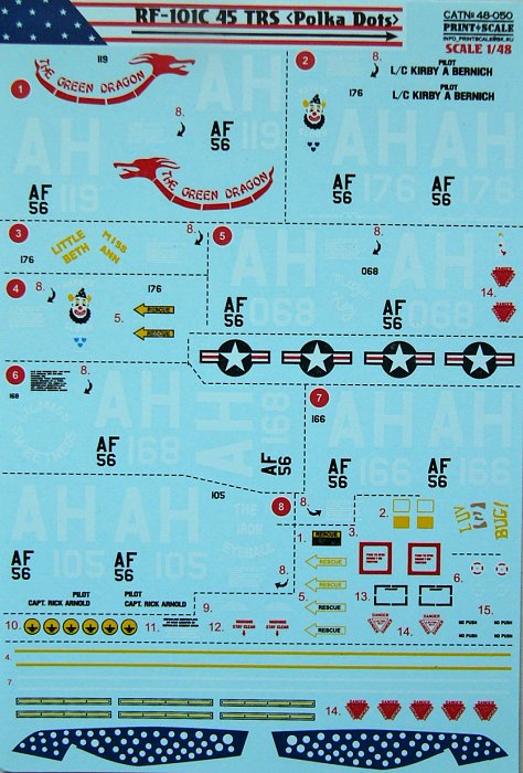 1/48 RF-101C 45 TRS Polka Dots (wet decals)