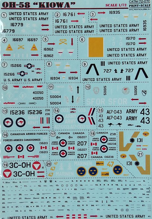 1/72 OH-58 KIOWA (wet decals)