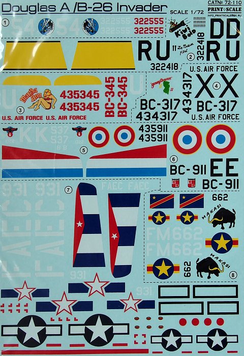 1/72 Douglas A/B-26 Invader (wet decals)