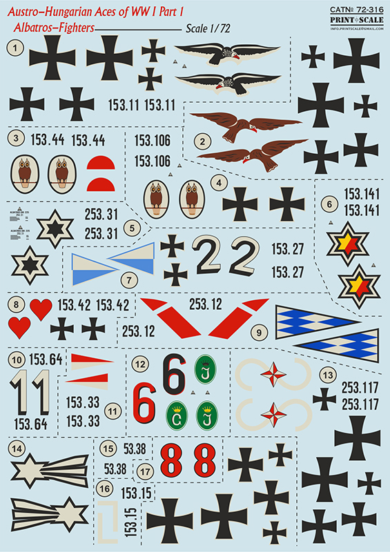 1/72 Austro-Hungarian Aces WWI Pt. 1 (wet decals)