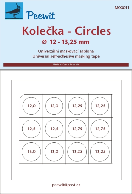 Universal mask - Circles (12 - 13,25 mm)