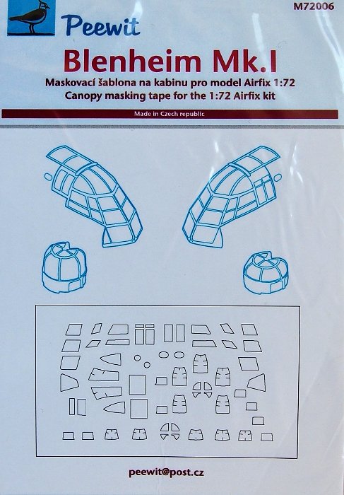 1/72 Canopy mask Blenheim Mk.I (AIRFIX)