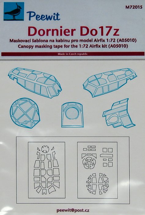 1/72 Canopy mask Dornier Do17Z (AIRFIX)