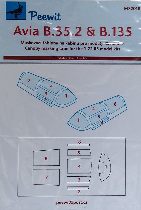 1/72 Canopy mask Avia B.35.2&B.135 (RSMOD)